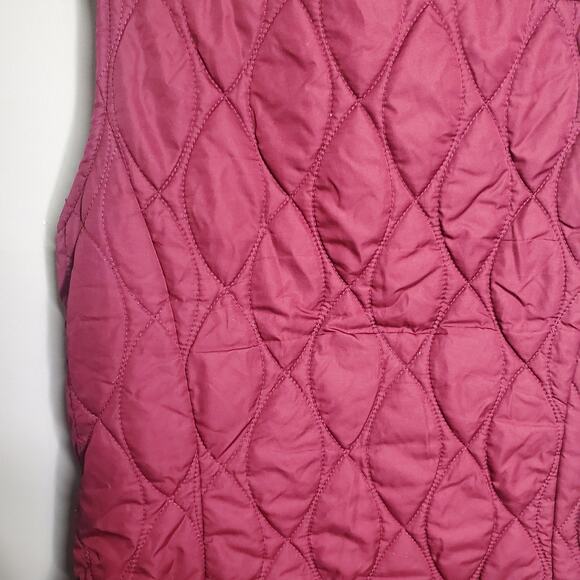 Eddie Bauer Women's XS Maroon Quilted Full Zip Up Vest Sleeveless Outerwear - Picture 8 of 11
